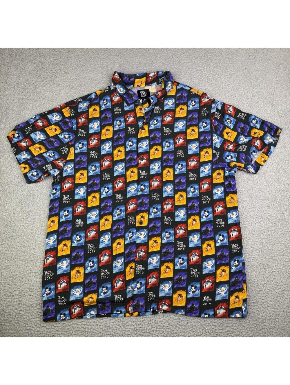 Disney D23 Expo 2019 Hawaiian Shirt XL Mickey Star Wars Pixar - Picture 2 of 11